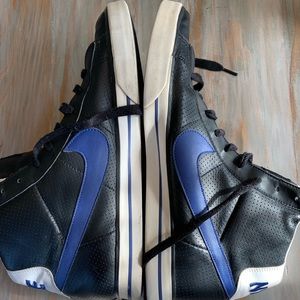 Black and Blue Nike High Tops